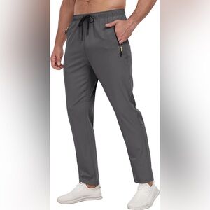 Athletic Works Gray Jogger Pants – Elastic Waist, Zip Pockets – XXL